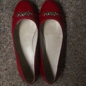 Red Gucci loafers